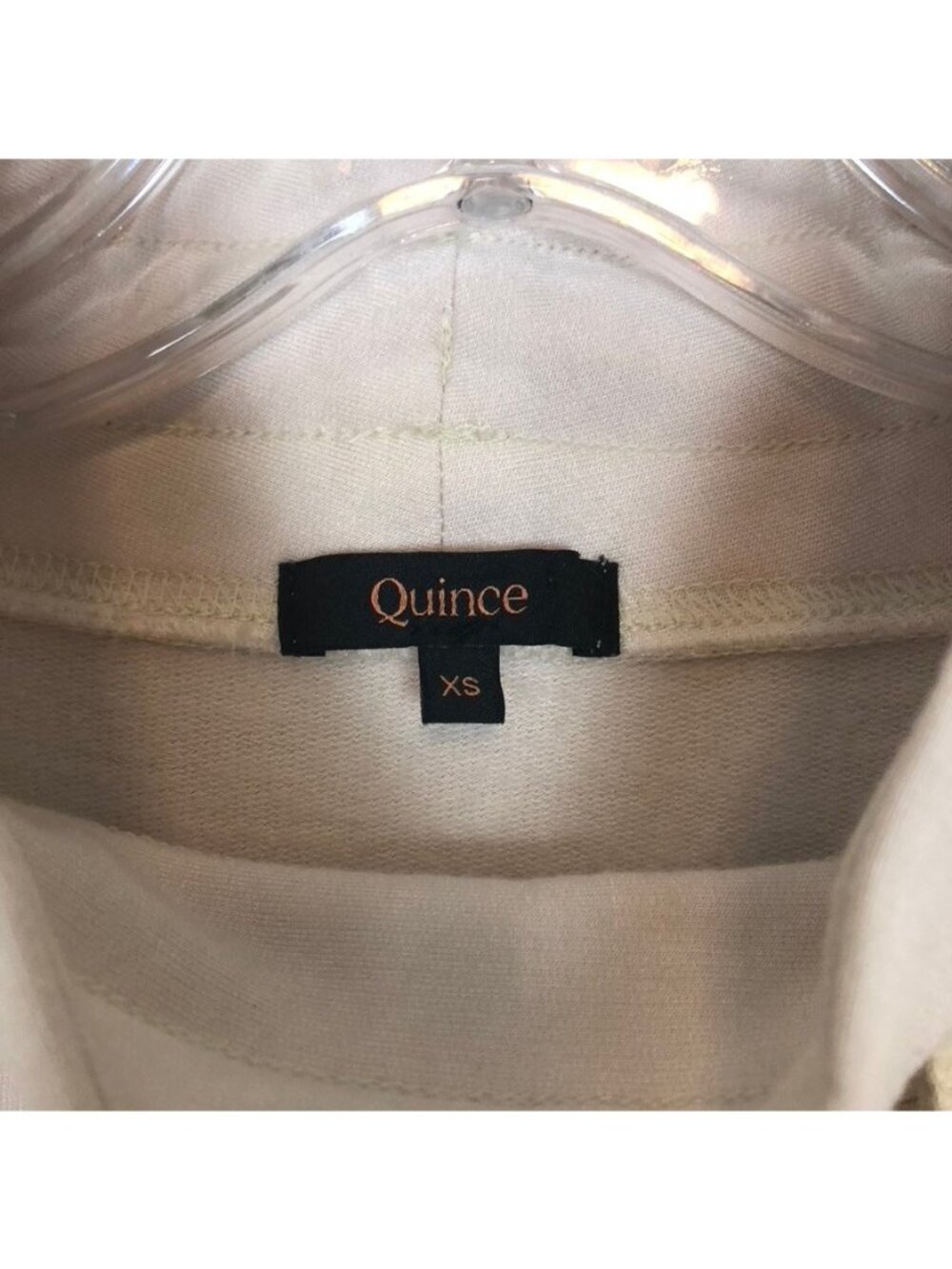 Quince SuperSoft Fleece Mock Neck Pullover Size XS Off-White - Picture 4 of 6